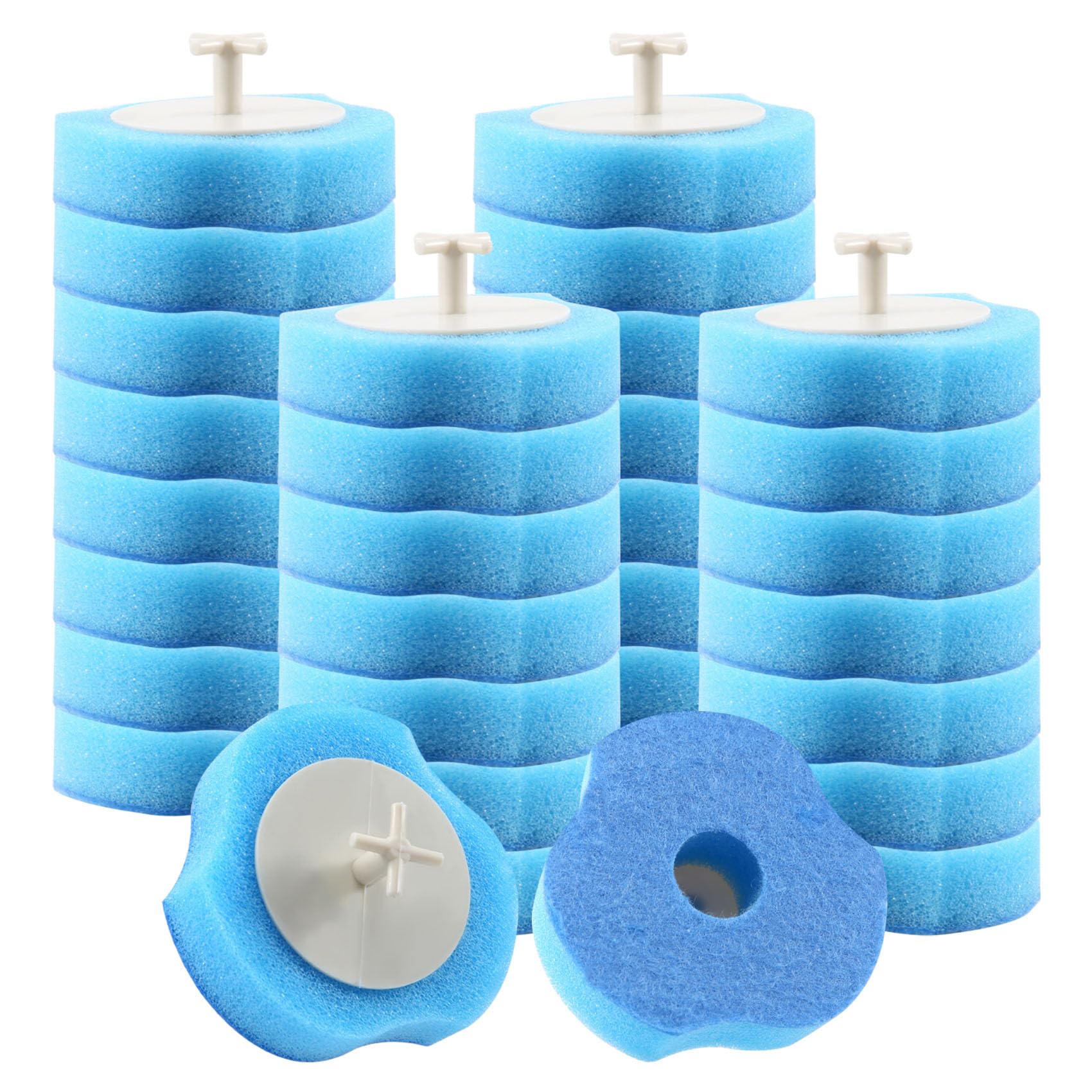 Toilet Replacement Head Kit, Disposable Toilet Brush, Disposable Toilet Cleaning System for Sink Bathtub Wash Basin Mop Pool (32 Pcs Replacement Head)