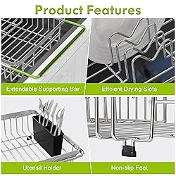 JASIWAY Dish Drying Rack in Sink - Expandable