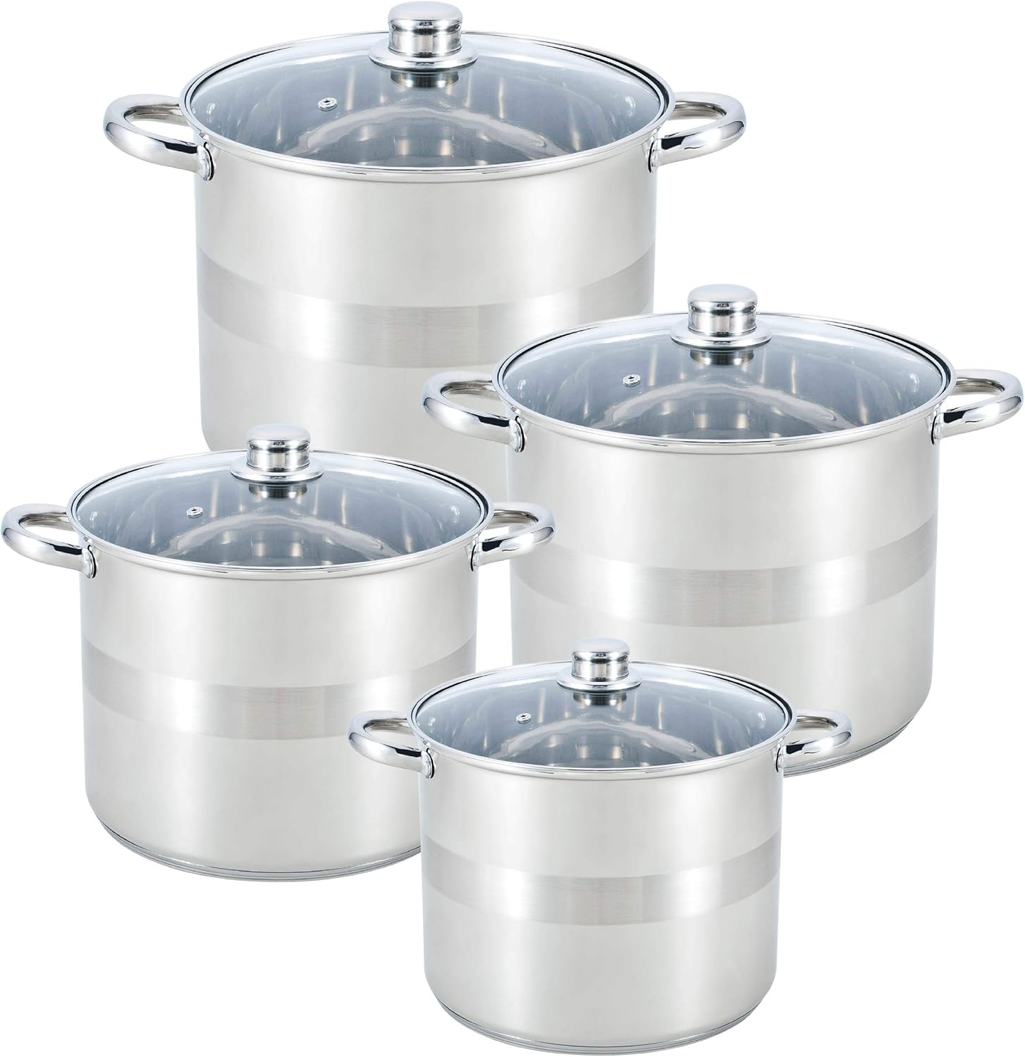 Royal Swiss 8Piece Deep Stainless Steel Cookware Set Soup Pot