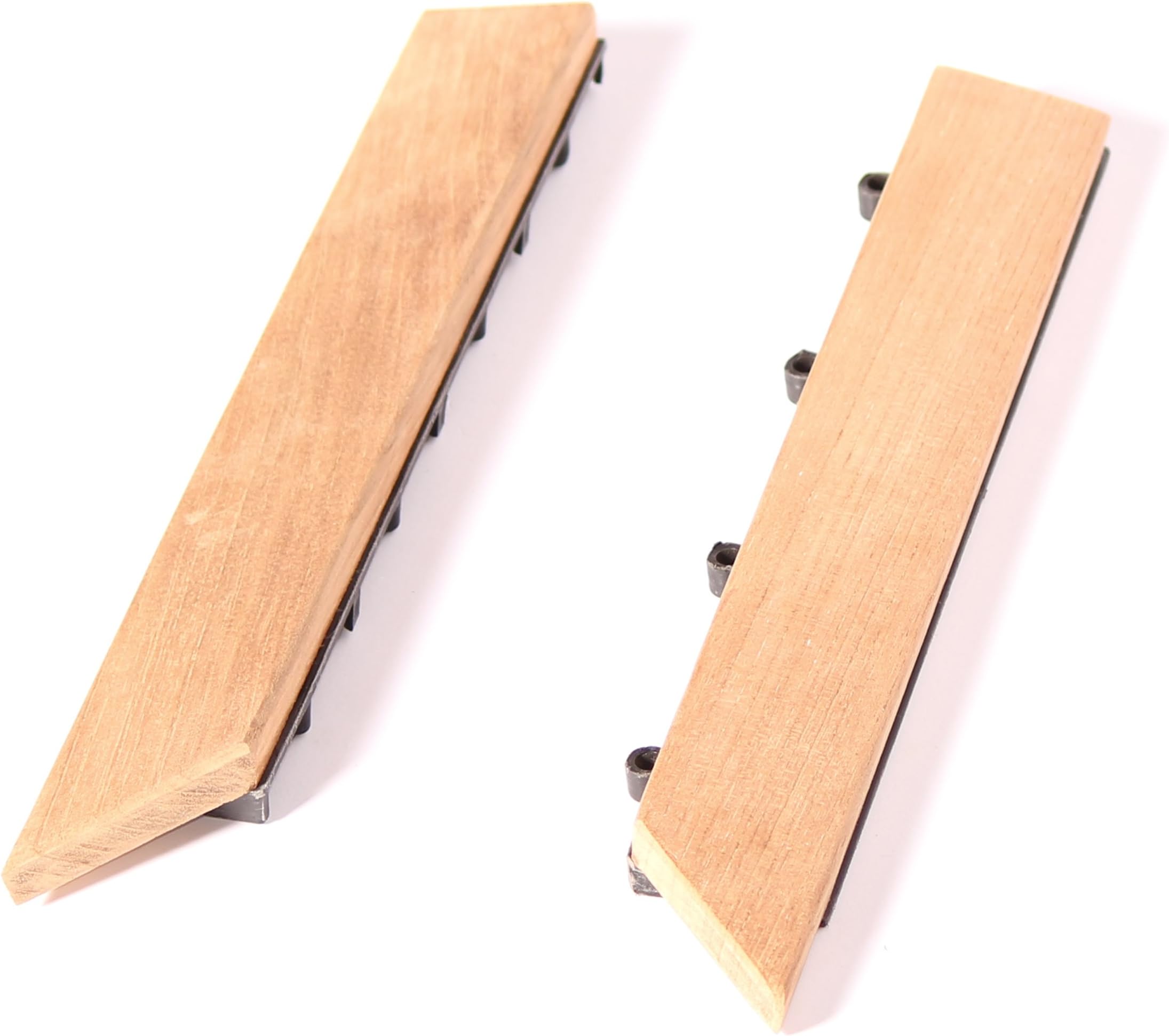 Le Click 1" x 1.5" Teak Corner Pieces in Natural with Loop and Pin Side