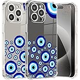 Roemary Eyes Case for iPhone 12 with Blue Eyes Design,Arty Pattern with Screen Protector [Buffertech 6.6 ft Drop Impact] Soft TPU Protective Case for iPhone 12 6.1"