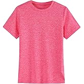 Girls/Kids/Teen Quick Dry Sport T Shirts Moisture Wicking Tee Shirts Athletic Tops（Age 5-18Y）