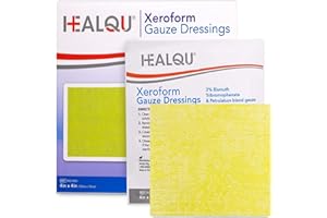 HEALQU Medical Xeroform Petrolatum Dressing 4x4-25-Count - Non-Adherent Gauze Pad for Low Exudating Wounds - Fine Mesh Gauze Patch Sterile for Wound Care Lacerations, Burns & Skin Grafts