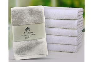 Gratico Kitchen Towels, Pack of 4 Premium Quality, 100% Cotton Dish Towels, Mitered Corners, Ultra Soft (17"x27"), Highly Abs