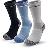 RILTUF Athletic Socks Moisture Wicking Crew Socks for Men 3 Pairs Running Sport Cushioned Polyester Mid Calf Socks