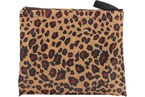 ZUNOXAZ Leopard Print Oxford Cloth Grocery Bag Large Foldable Shopping Tote Casual Single-shoulder Reusable