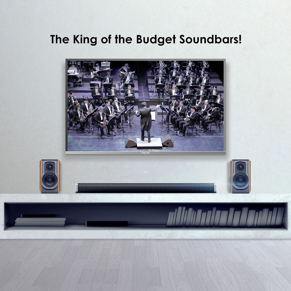 Soundbar, Joly Joy TV Sound Bar 30W Wireless Bluetooth Stereo Speaker 2.0-Channel Powerful Bluetooth Speaker with Remote Control for Indoor and Outdoor Party Sports