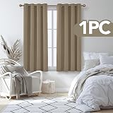 Deconovo Room Darkening Eyelet Thermal Curtain 132x138 Taupe view 3