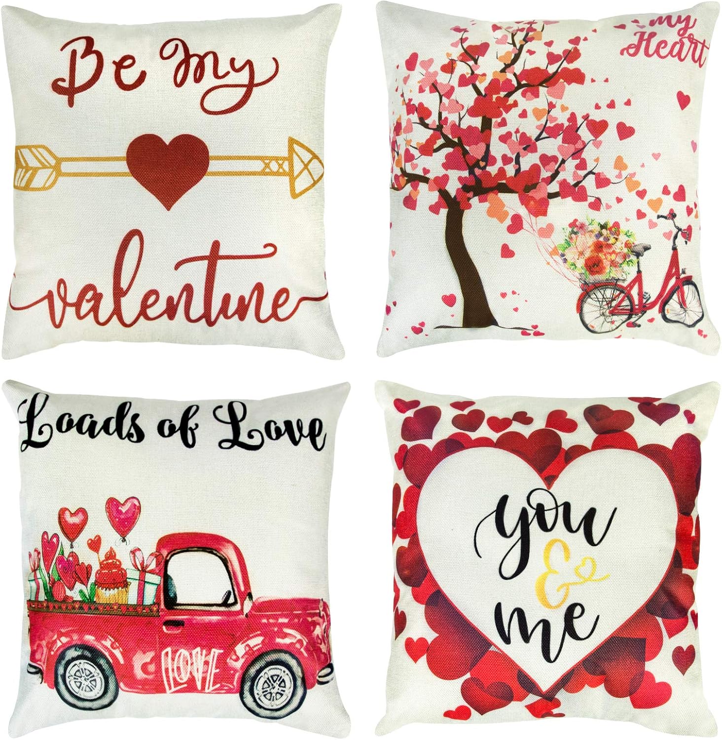 Ouddy Valentines Day Pillow Covers 18x18 Inch