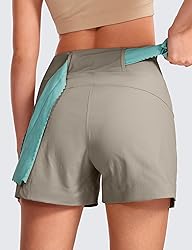 CRZ YOGA Women's Lightweight Mid Rise Hiking Shorts