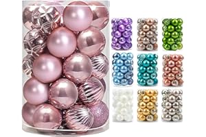 AMS 34ct Christmas Ball Mini Ornaments Party Decorations Shatterproof Festival Pendant Hangings for Xmas Tree Decor(1.57''/40