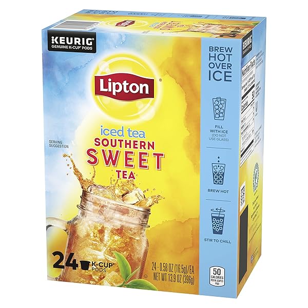 LIPTON ICED TEA K-CUPS, SOUTHERN SWEET BLACK TEA, 24 TOTAL K-CUP PODS