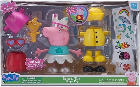 peppa pig 20in talking plush red dress