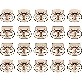 uxcell Spring Cord Lock End Toggle, 24Pcs Double Hole Spring Stopper Alloy Fastener Slider Toggles Clip for Drawstrings, Shoelaces, Bags (Gold,17x15mm)