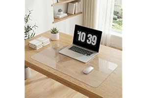 Clear Desk Mat Protector - Transparent Non-Slip PVC Writing Desk Pad, Waterproof & Heat Resistant Desk Cover, Durable Protect