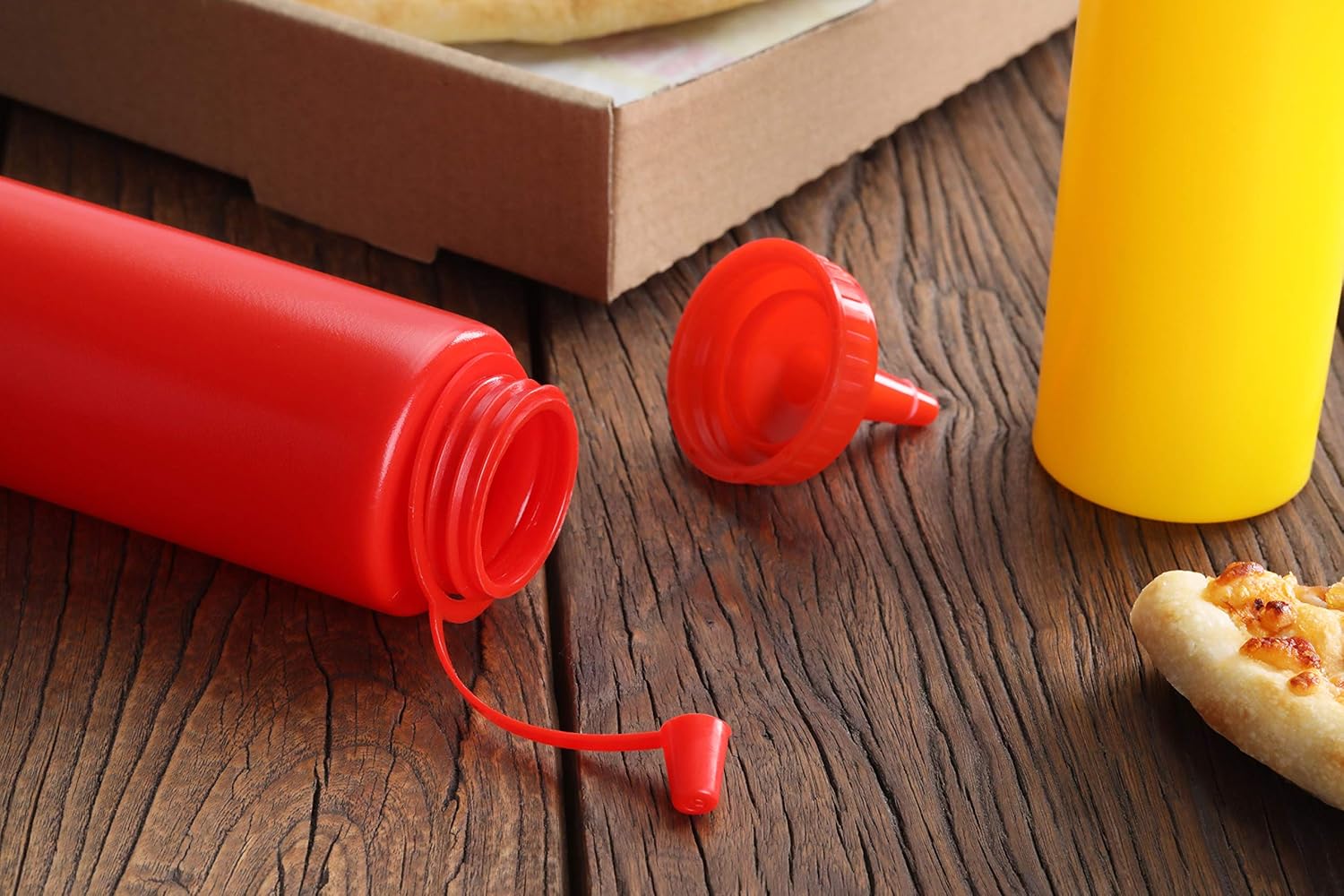 New Star Foodservice 26115 Squeeze Bottles, Plastic, 8 oz, Clear, Pack of 6: Food Dispensers: Kitchen & Dining