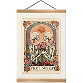 ZTGDA Tarot Card Wall Art Canvas Wall Decor Mystical Astrology Wall Art Boho Celestial Prints Lovers Sun Skull Poster Tarot Card Picture for Living Room Bedroom Aesthetic12x16inch (The lovers)