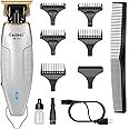 Kemei Aparador de cabelo profissional de 0 mm, cortador de cabelo para homens, sem fio, kit de cuidados com barba