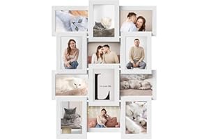 SONGMICS Collage Picture Frames, 4x6 for Wall Decor 12 Pack, Assembly Required, Cloud White URPF026W01