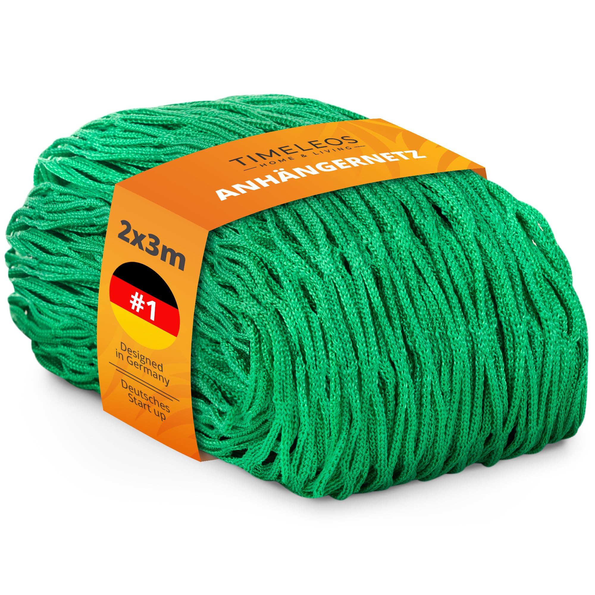 TIMELEOS 2 x 3 m Trailer Net, Green, Polypropylene (PP), Stainless Steel, for Car