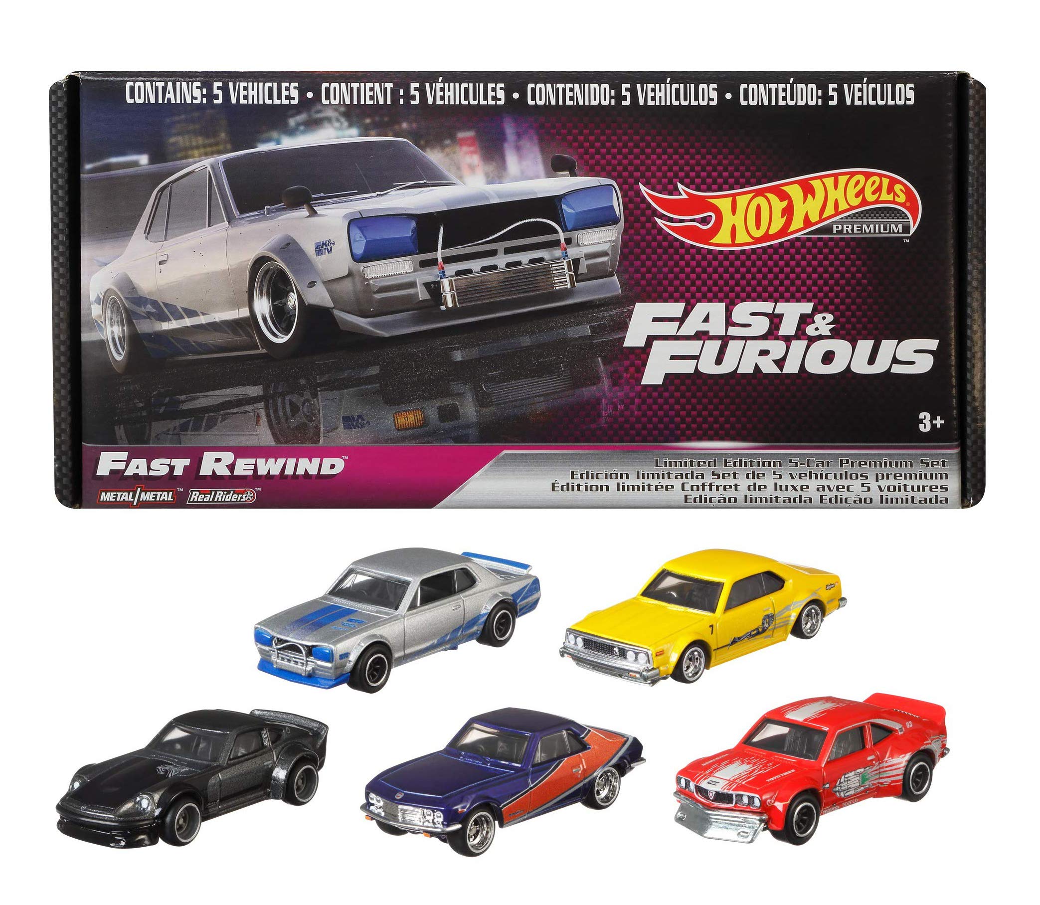 Hot Wheels Fast & Furious Bundle, 5 Premium Vehicles from