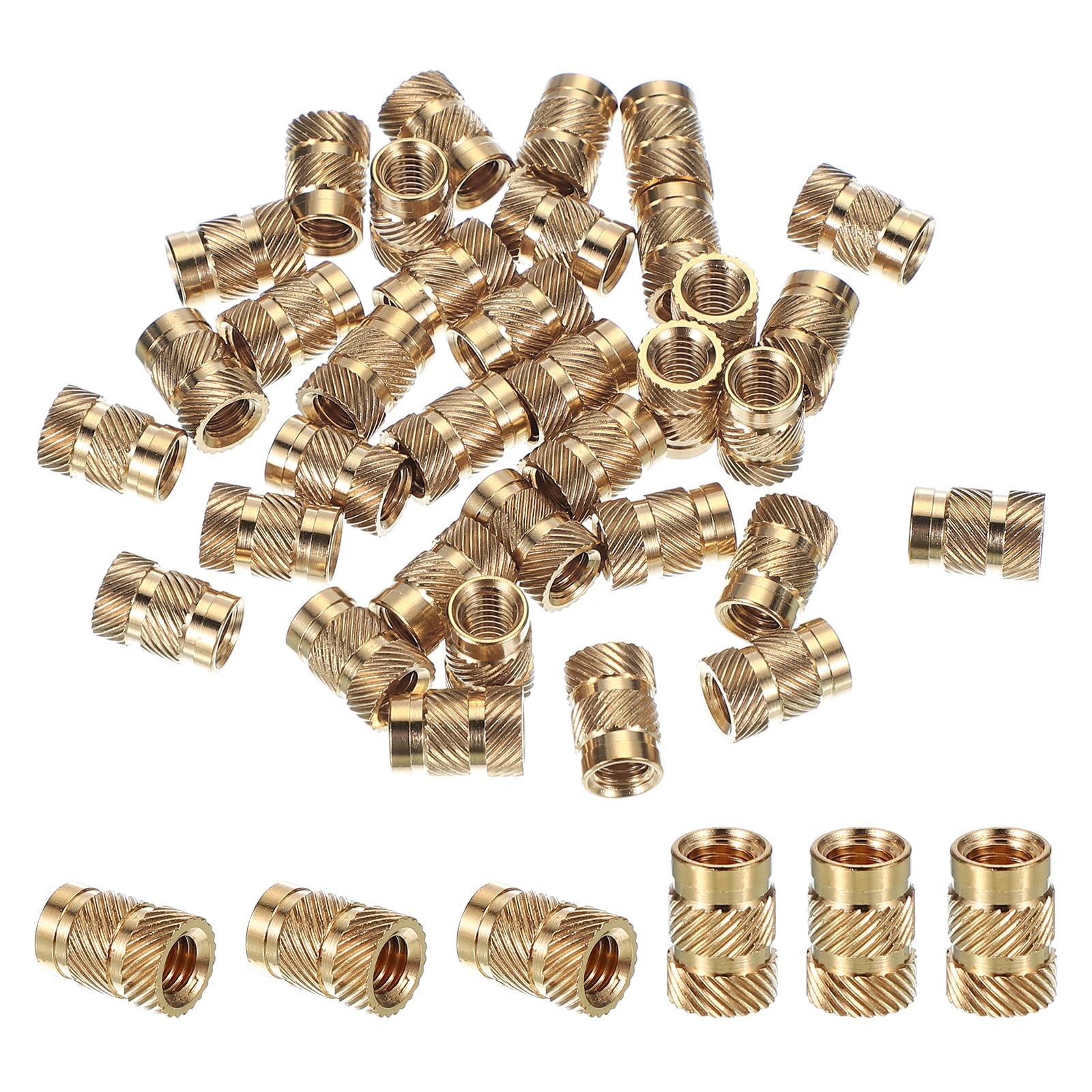 PATIKIL M6x12.7x8.7 mm Brass Threaded Insert, 40 Pcs Metric Knurled Nuts Heat Set Insert for Plastic 3D Printing Components