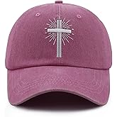 Cross Hat for Men Women, Adjustable Cotton Embroidered Christian Baseball Cap