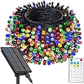 MAOKOT Solar Christmas Lights Outdoor,Upgraded 139Ft 400 LED Christmas Light with Remote,IP65 Waterproof 19 Modes Solar String Lights for Outside Patio Xmas Tree Christmas Decoration,Multicolor
