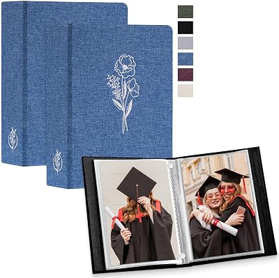 Lanpn Photo Albums 7x5 Linen Cover 2 Pack 52 Pockets 13x18cm Top Load