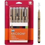Sakura, Penna ad Inchiostro Pigma Micron, in Blister di Carta, Black, 01 6CT