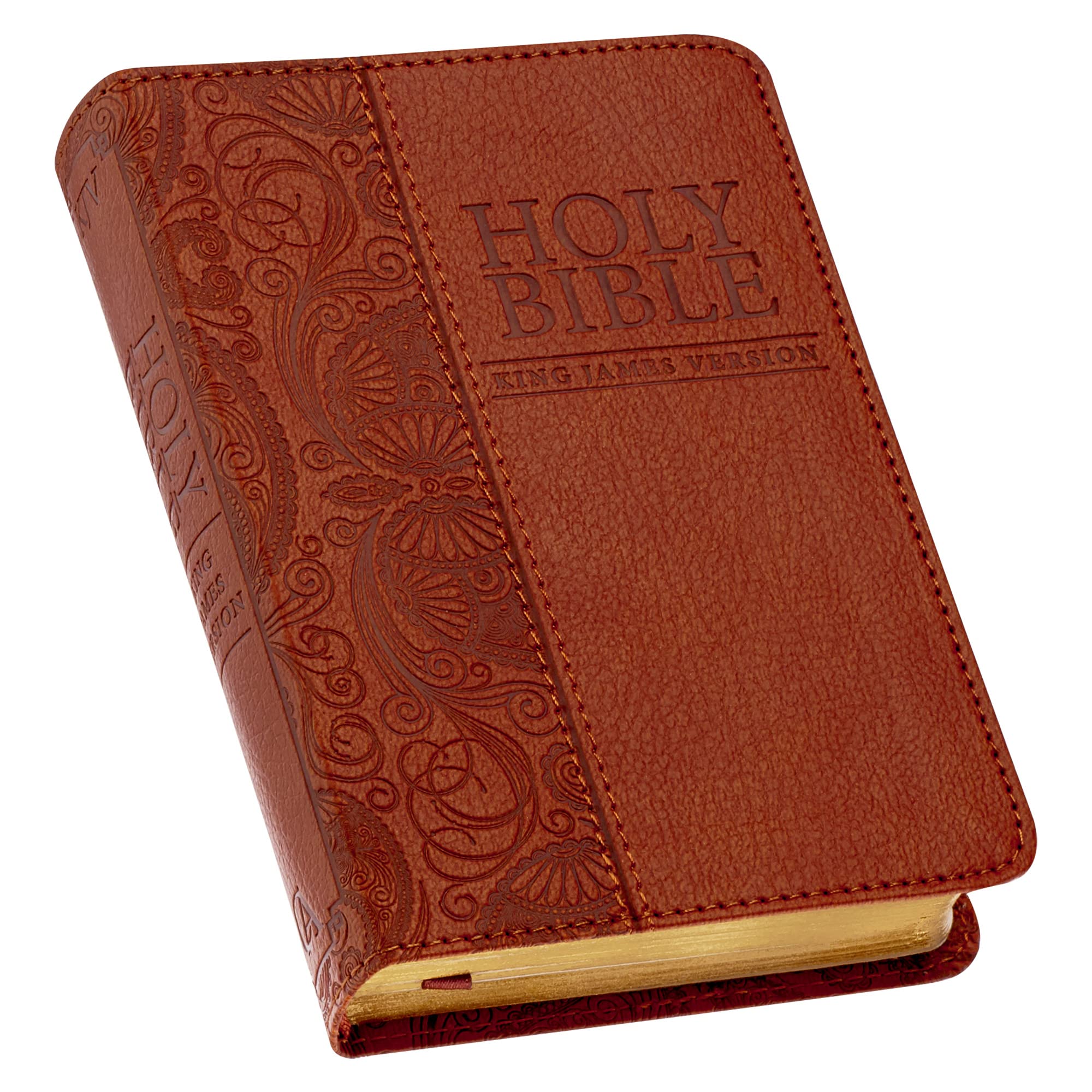 KJV Holy Bible, Mini Pocket Size, Faux Leather Red Letter Edition - Ribbon Marker, King James Version, Toffee Brown (KJV Pocket Editions) KJV Holy Bible, Mini Pocket Size, Faux Leather Red Letter Edition - Ribbon Marker, King James Version, Toffee Brown (KJV Pocket Editions) Imitation Leather