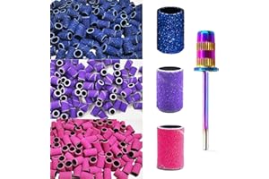 Sanding Bands for Nail Drill, Nail Drill Bits 210pcs Sanding Bands Corfulra Coarse Fine #80#150#240 Grits with Rainbow Mandrel Bit Nail Accessories Tools Nail Tech Must Have