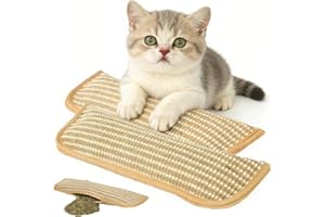 Interactive Catnip Chew Toy with 6000mg Organic Catnip, Natural Sisal Catnips Pillow Toy Kickers for Cats Chew Toys, Drives B