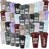 Acellegic 40 Pcs Nurse Plastic Coffee Cups with Lids 16 oz Double Sided Reusable Nursing Plastic Tumblers for Nurse Week Appreciation Gifts(Morandi Color,Stethoscope)