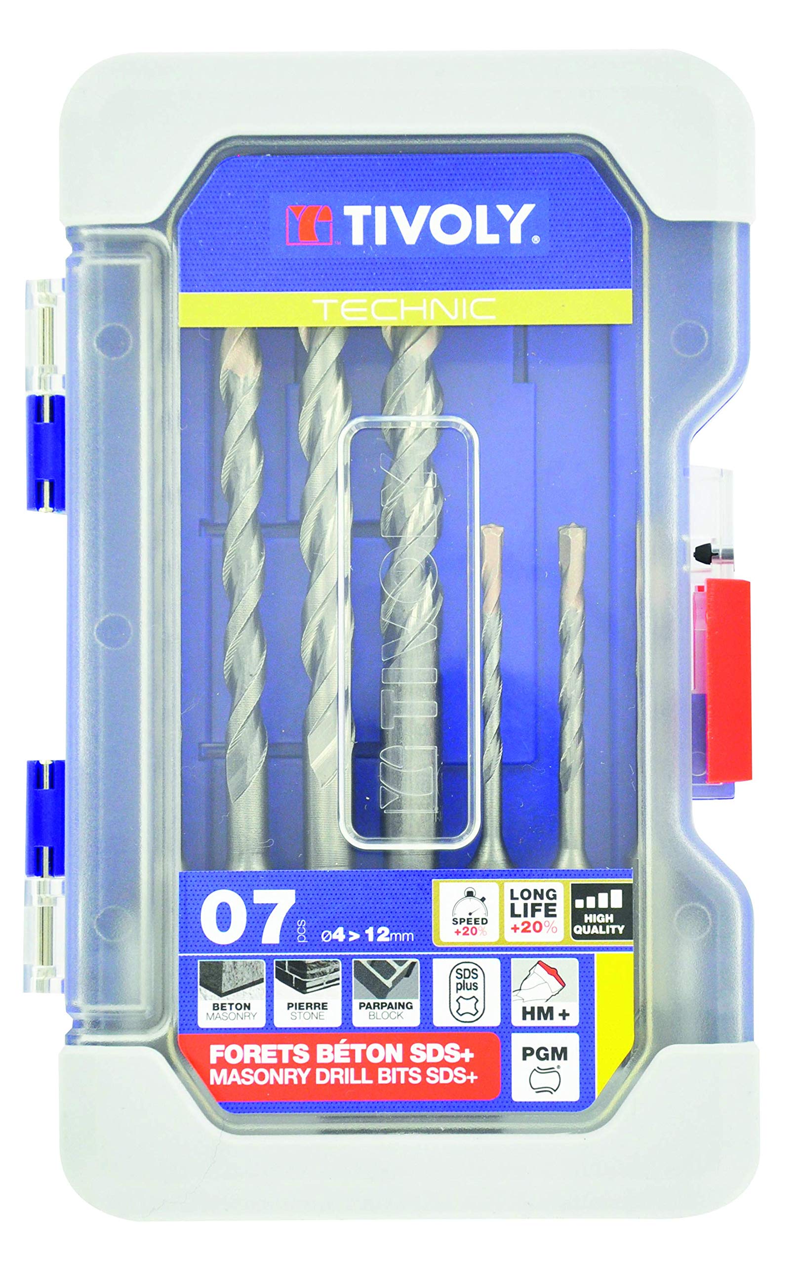 Tivoly 10901070005 7 T7 Drill Bit Set Concrete SDS+ Technic