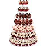 Large Cupcake Stand, 7 Tier Round Acrylic Cupcake Tower for 100 Cupcakes | Clear Tiered Dessert Table Display Stand for Wedding,Anniversary,Party