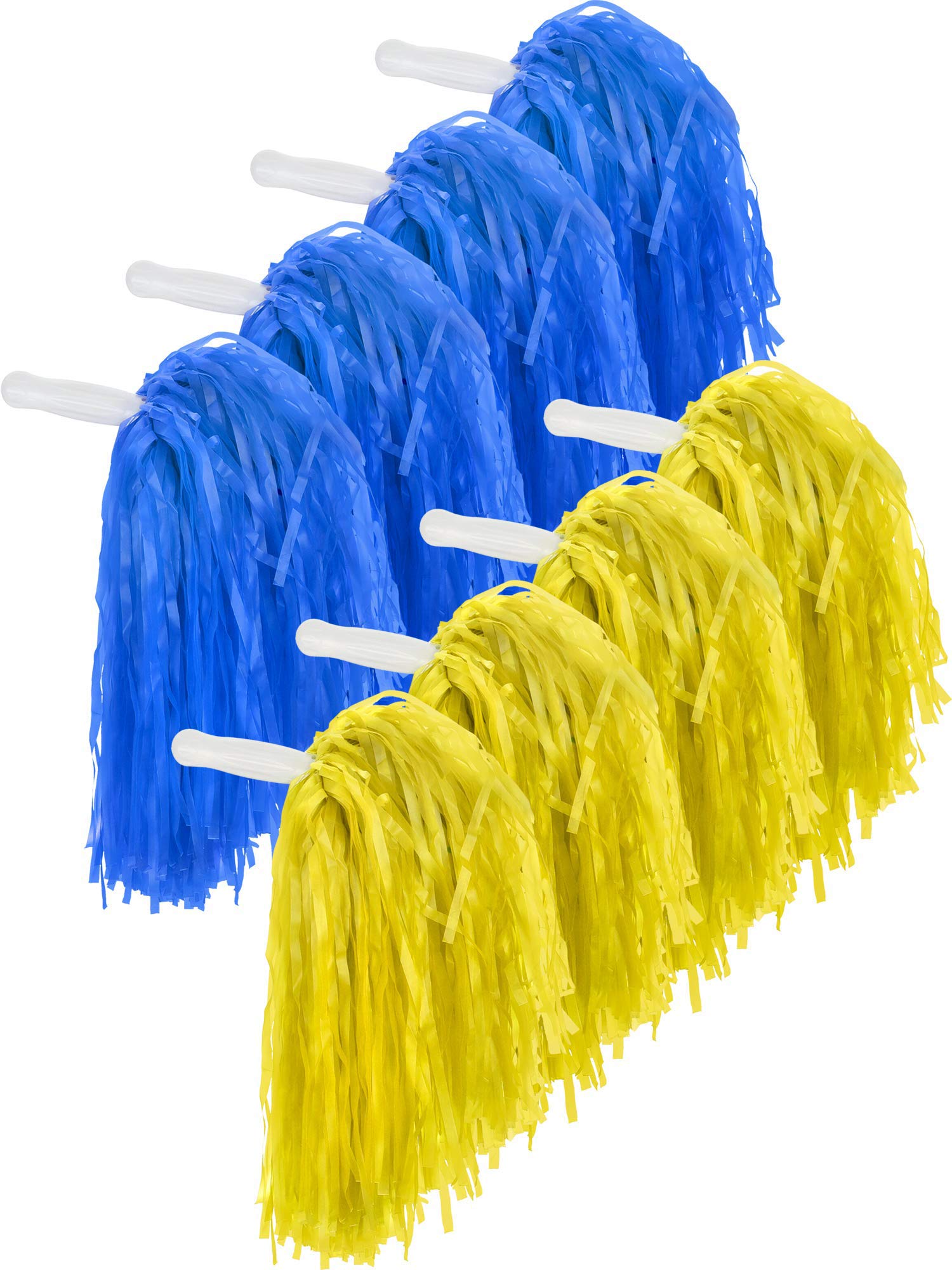 Photo 1 of Pangda 12 Pack Cheerleading Pom Poms Sports Dance Cheer Plastic Pom Pom for Sports Team Spirit Cheering (Blue and Yellow)
