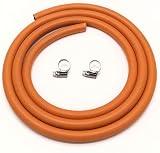 Huddersfield Gas 2m LPG Hose 8mm Bore with 2 Stainless Clips EN 16436-1 view 2