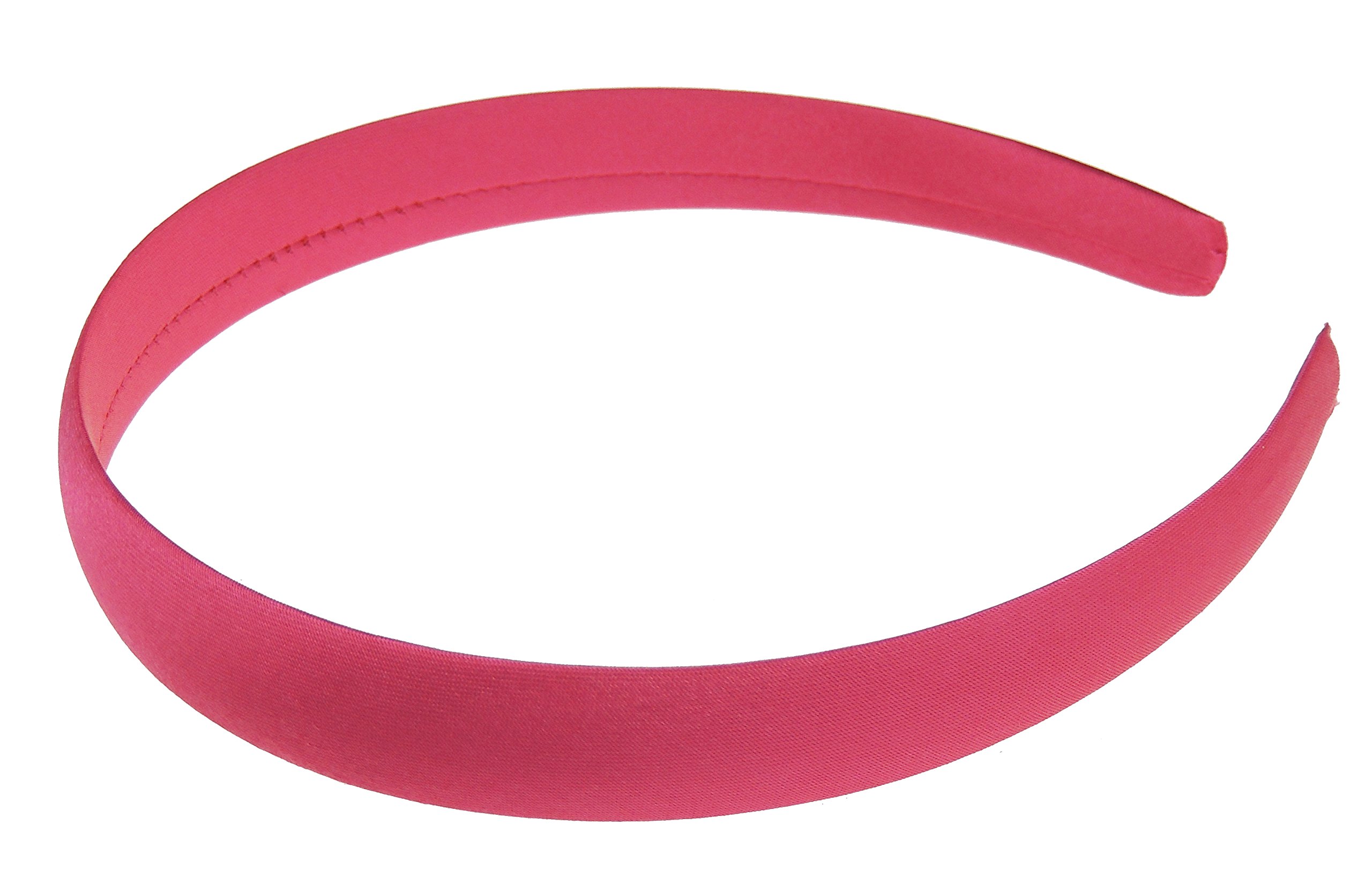 GIRLS School Uniform Birthday Party Wedding Dance Recital Play Flower Girl Special Occasion Hair Accessories Plain Satin 2cm Short Long Hair Headband Alice Band Hairband (Fuchsia, 2cm)