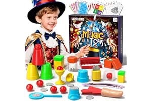 Novaluki Magic Kit for Kids, 98 Magic Tricks Performance with Manual and Videos, Kids Magic Kit for 6 7 8 9 10 12 Years Old Beginner Magicians, Magic Tricks for Christmas Birthday Party Family Game