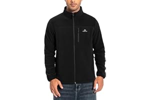 Pioneer Camp Fleece Jacket Men Full Zip Polar Lightweight Windproof Casual Soft Warm Outwear Outdoor Coat with Chest Pocket