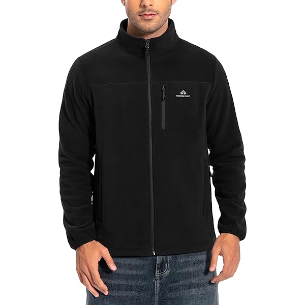 Alpine Swiss Trent Mens Full Zip Up Fleece Jacket Medium Black at