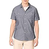 Amazon Essentials Men's Regular-Fit Short-Sleeve Poplin Shirt
