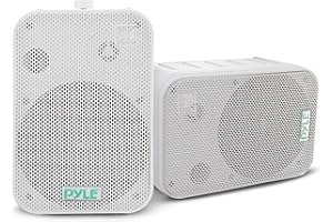 Pyle, Home Dual Waterproof Outdoor Speaker System, 6.5 Inch Pair of Weatherproof Wall/Ceiling Mounted Speakers, Heavy Duty Gr