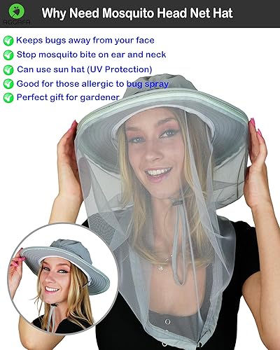 AGGAFA Mosquito Head Net Hat, Providing a Physical Barrier to Help