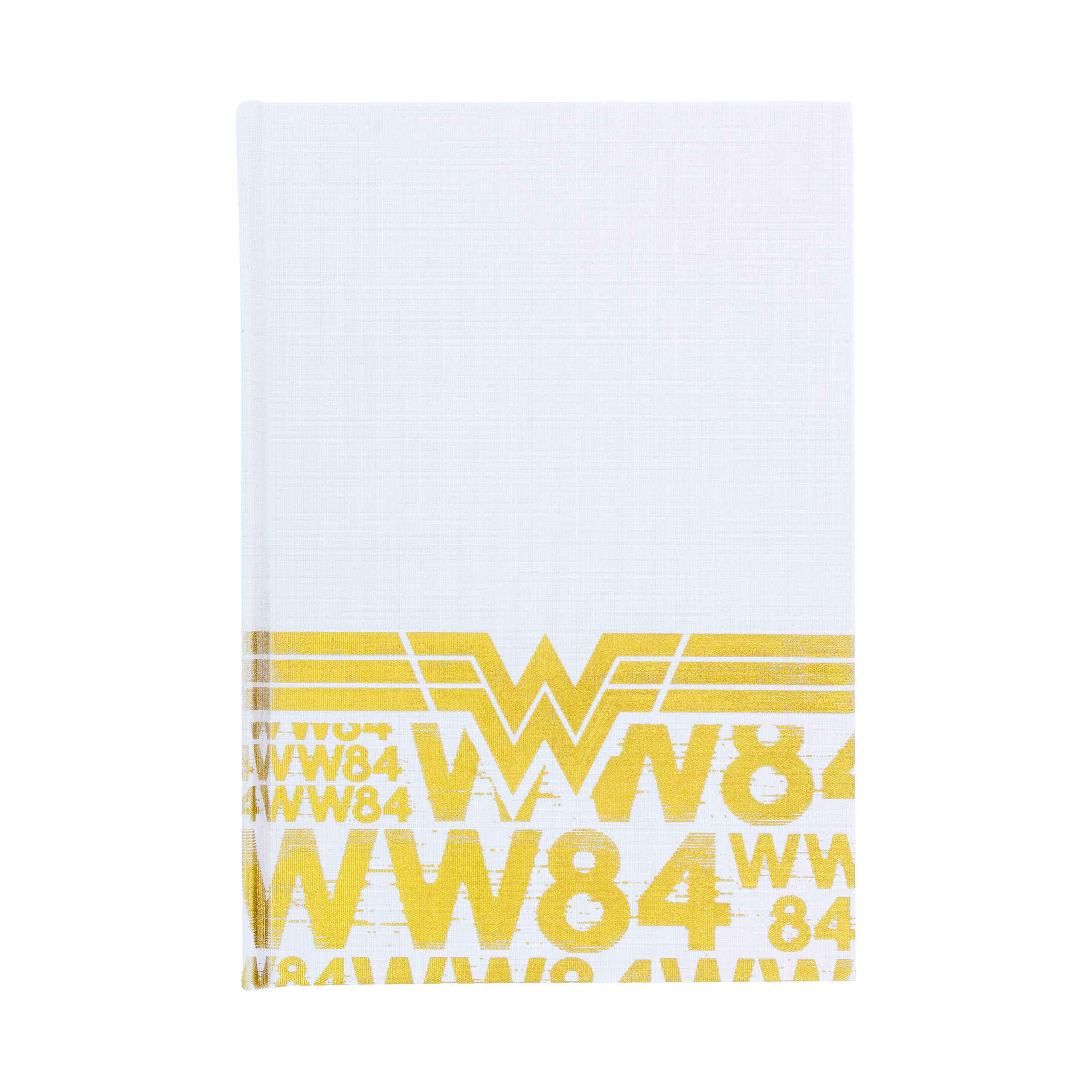Wonder Woman 1984 Logo Notebook, DC Comics WW84 White and Gold Journal
