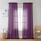 Chyhomenyc Plum Sheer Curtains 96 inches Long 2
