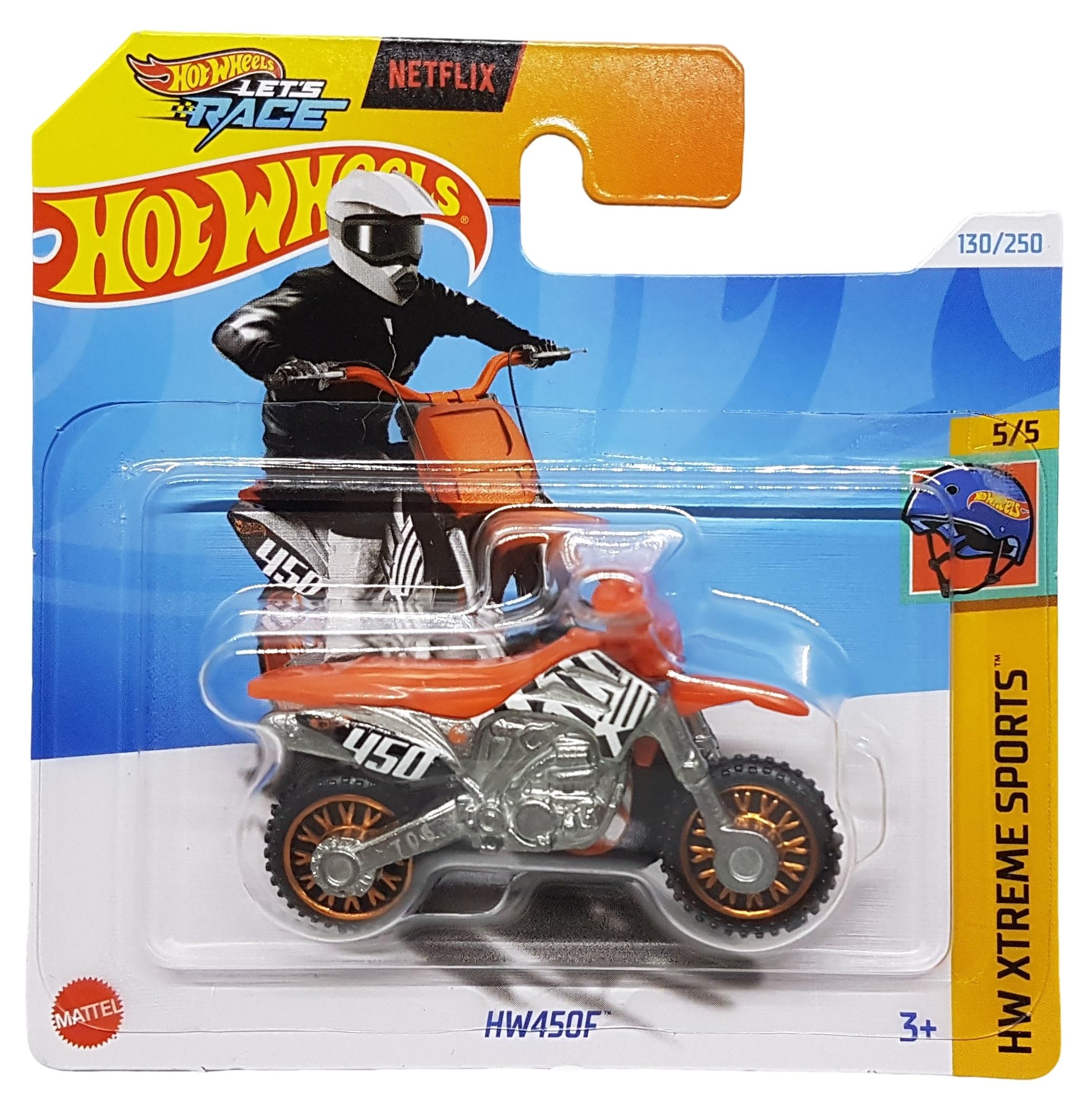 Hot Wheels - HW450F - HW Xtreme Sports 5/5 - HTC00 - Short Card - Netflix Let's Race - Motocross Bike - Mattel 2024 - 1:64