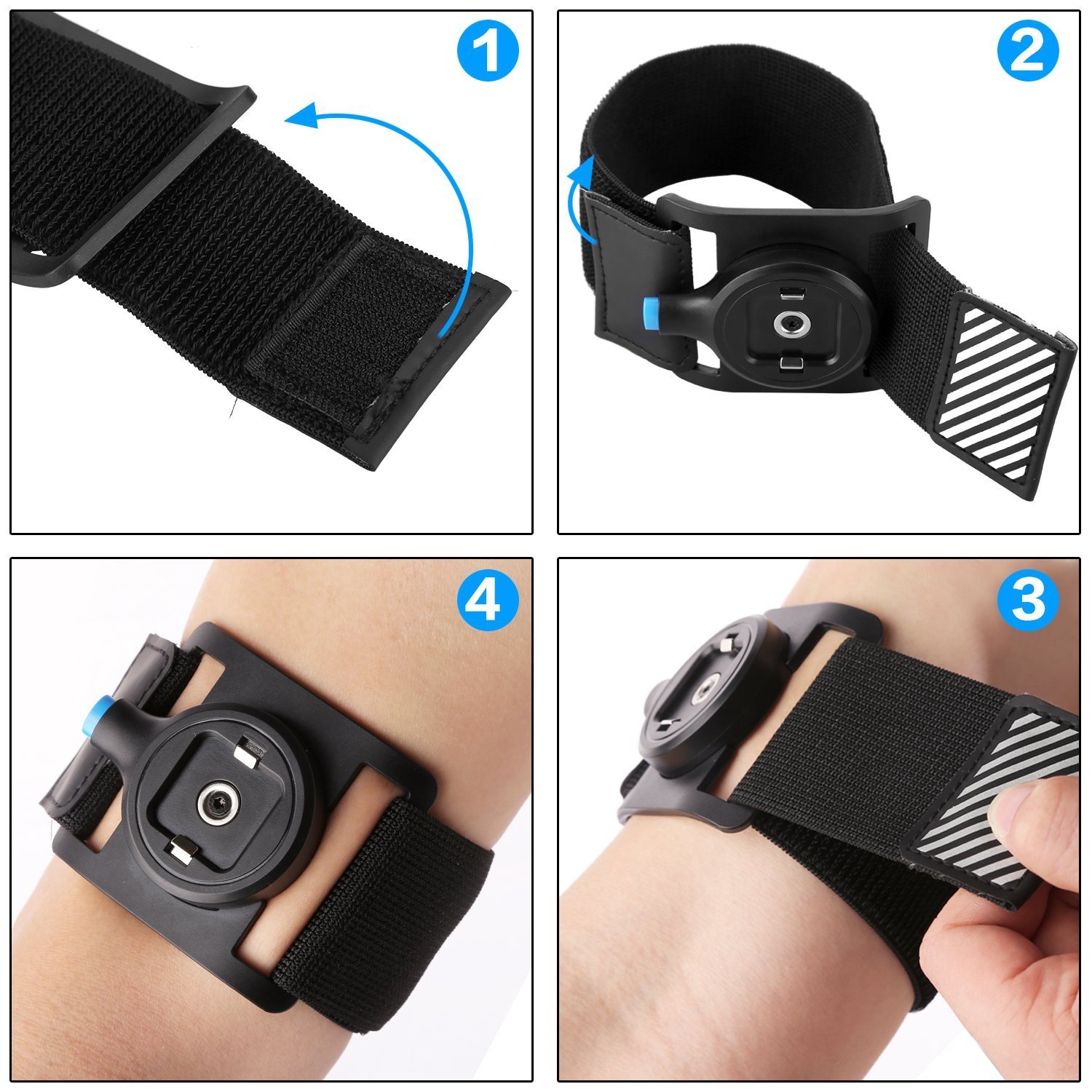 Sports Armhand, Foison,Quick Mount Universal Belt Clip with Magnet and Buckle Lock, Lightweight and Shake-proof Gym Arm Bag, Universal Compatibility Phone Armband (Blue)