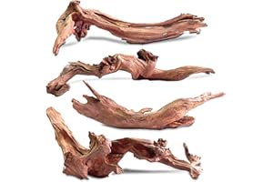 HEMYIS Natural Coral Driftwood for Aquarium Fish Tank Decor,Assorted Driftwood Branch for Reptile Decor (ZYM Driftwood Branch (13 to16 Inch)-Pack of 4)